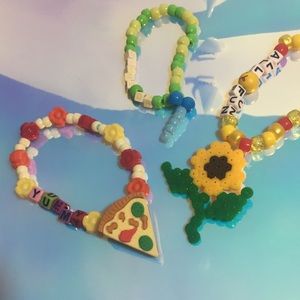 3-Piece Rave Kandi Bracelets - Small YELLOWS set